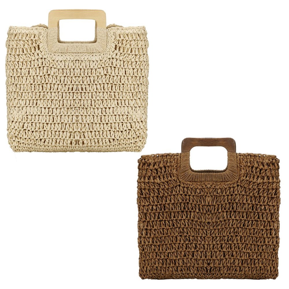 Rattan large woven tote bag